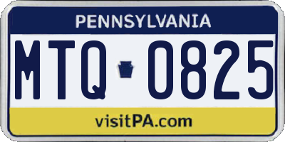 PA license plate MTQ0825