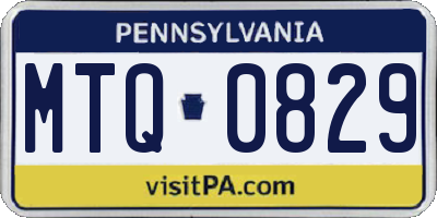 PA license plate MTQ0829