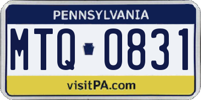 PA license plate MTQ0831