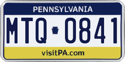 PA license plate MTQ0841