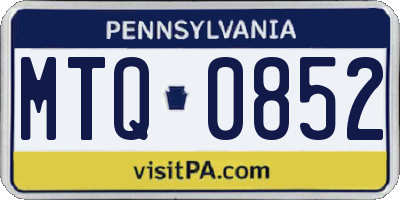 PA license plate MTQ0852