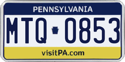 PA license plate MTQ0853
