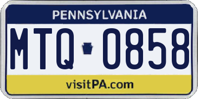 PA license plate MTQ0858