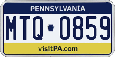PA license plate MTQ0859