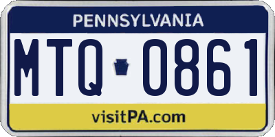 PA license plate MTQ0861