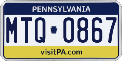 PA license plate MTQ0867