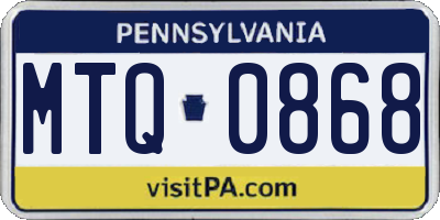 PA license plate MTQ0868