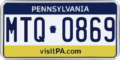 PA license plate MTQ0869