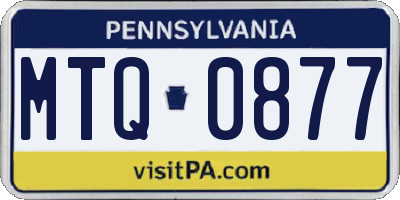 PA license plate MTQ0877