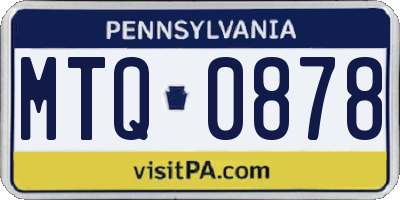 PA license plate MTQ0878