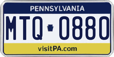 PA license plate MTQ0880