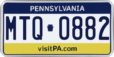 PA license plate MTQ0882