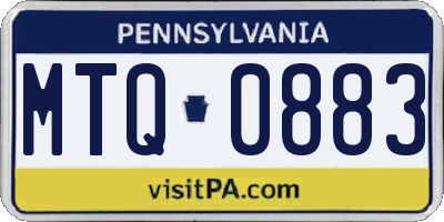 PA license plate MTQ0883