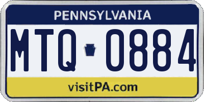 PA license plate MTQ0884