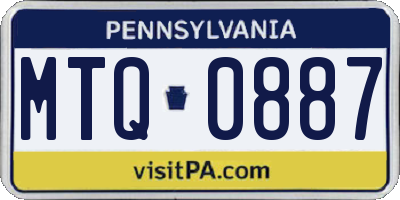 PA license plate MTQ0887