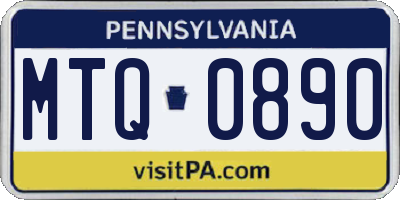 PA license plate MTQ0890