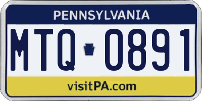 PA license plate MTQ0891