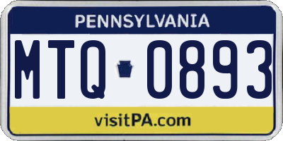 PA license plate MTQ0893