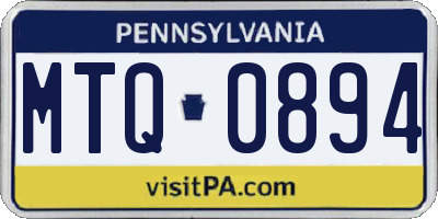 PA license plate MTQ0894