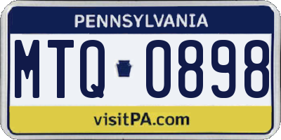 PA license plate MTQ0898