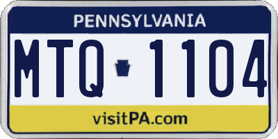 PA license plate MTQ1104