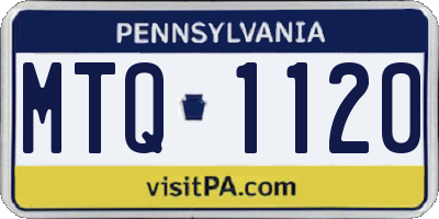 PA license plate MTQ1120