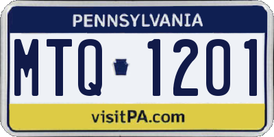 PA license plate MTQ1201