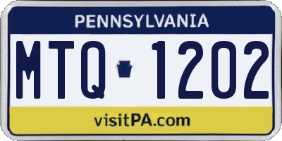 PA license plate MTQ1202