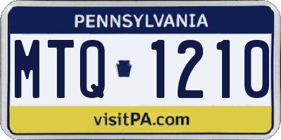 PA license plate MTQ1210
