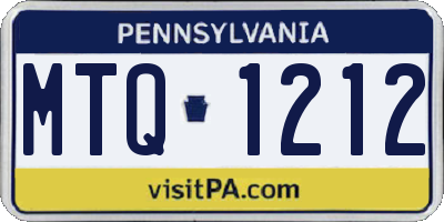 PA license plate MTQ1212