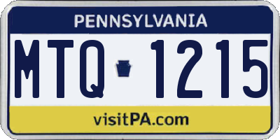 PA license plate MTQ1215