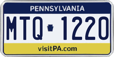 PA license plate MTQ1220