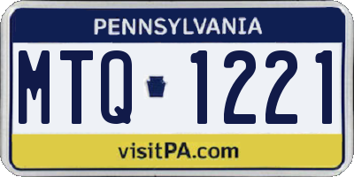 PA license plate MTQ1221