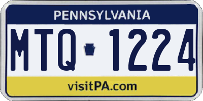 PA license plate MTQ1224