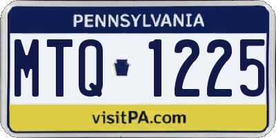 PA license plate MTQ1225