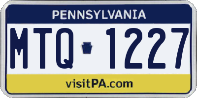 PA license plate MTQ1227