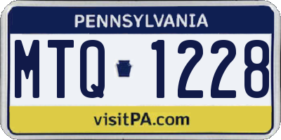 PA license plate MTQ1228