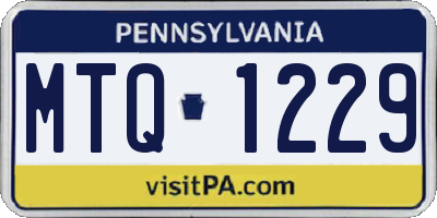 PA license plate MTQ1229