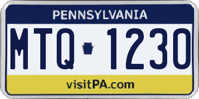 PA license plate MTQ1230