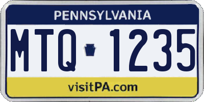 PA license plate MTQ1235