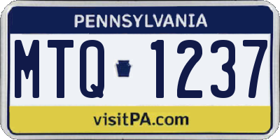 PA license plate MTQ1237