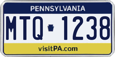 PA license plate MTQ1238