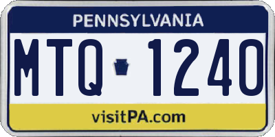 PA license plate MTQ1240