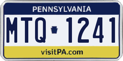 PA license plate MTQ1241