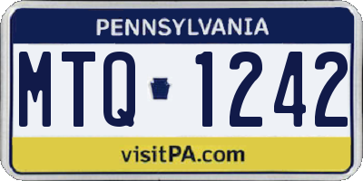 PA license plate MTQ1242