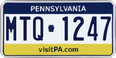 PA license plate MTQ1247