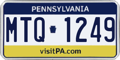 PA license plate MTQ1249