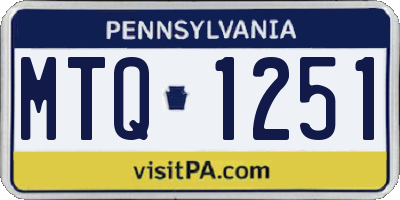 PA license plate MTQ1251