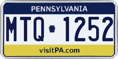 PA license plate MTQ1252