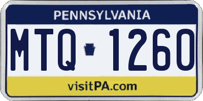 PA license plate MTQ1260